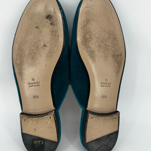 Gucci Velvet Floral Embroidered Princetown Slippers, Size 39.5 - Picture 9 of 10